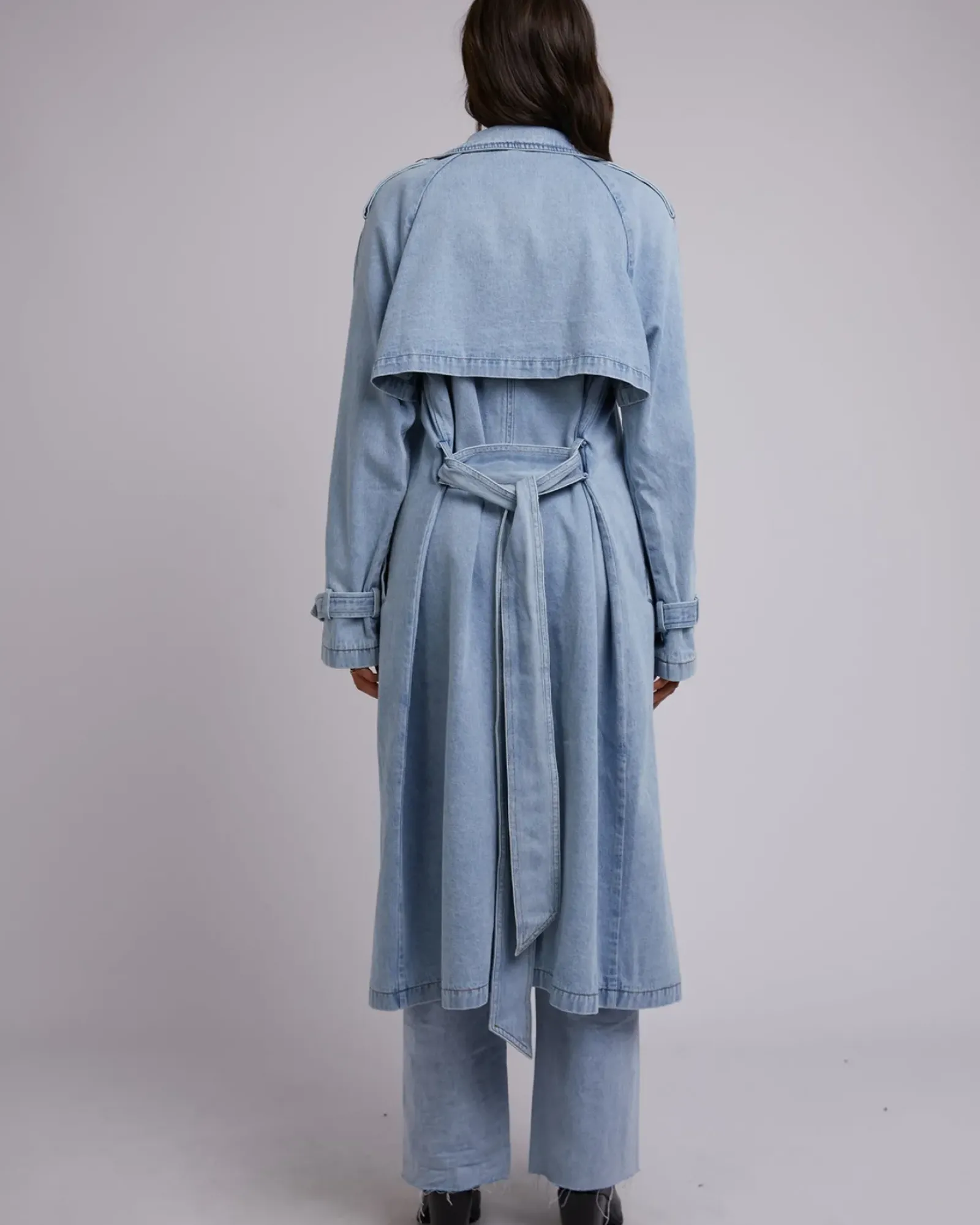 All About Eve Rio Trench Coat - Light Blue New