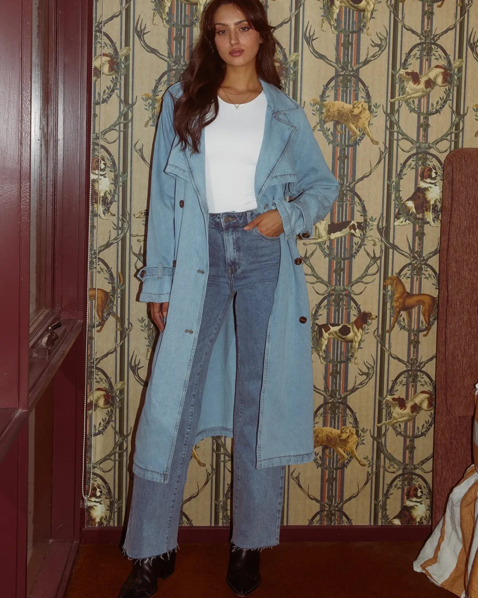 All About Eve Rio Trench Coat - Light Blue New