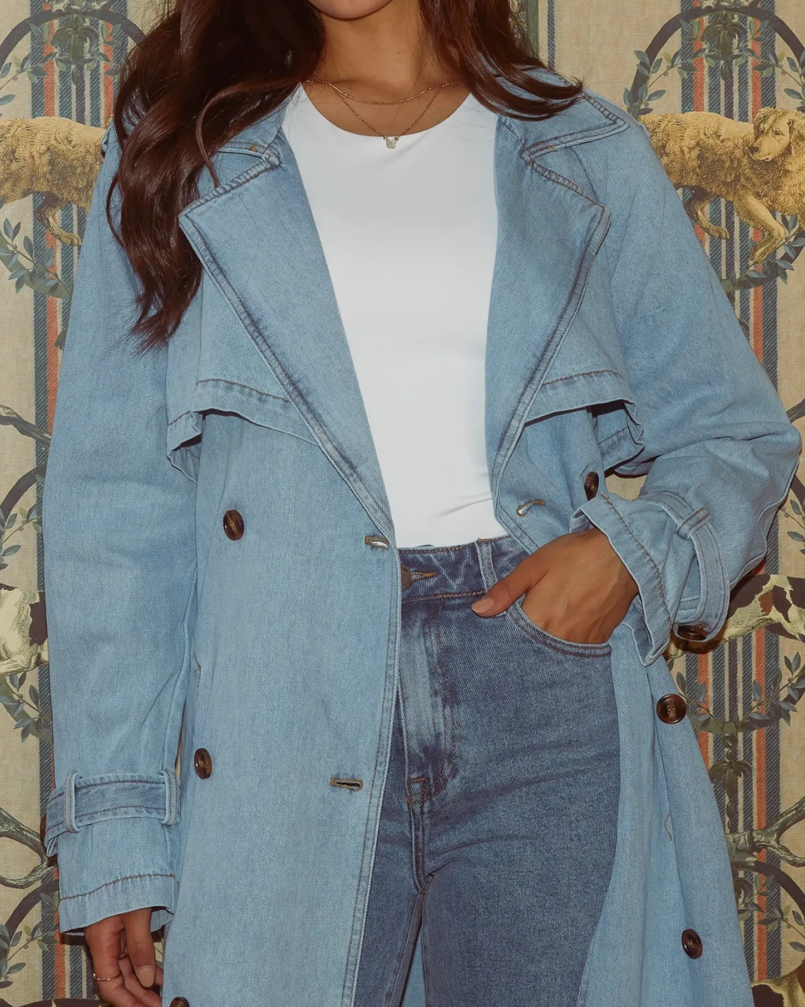 All About Eve Rio Trench Coat - Light Blue New